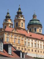Melk is at the beginning of the Wachau Valley and is also on the Danube River. It's famous Benedictine Stift Melk Abbey dwarfs the little town.