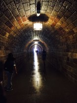 Looking to the outside through the elevator tunnel 